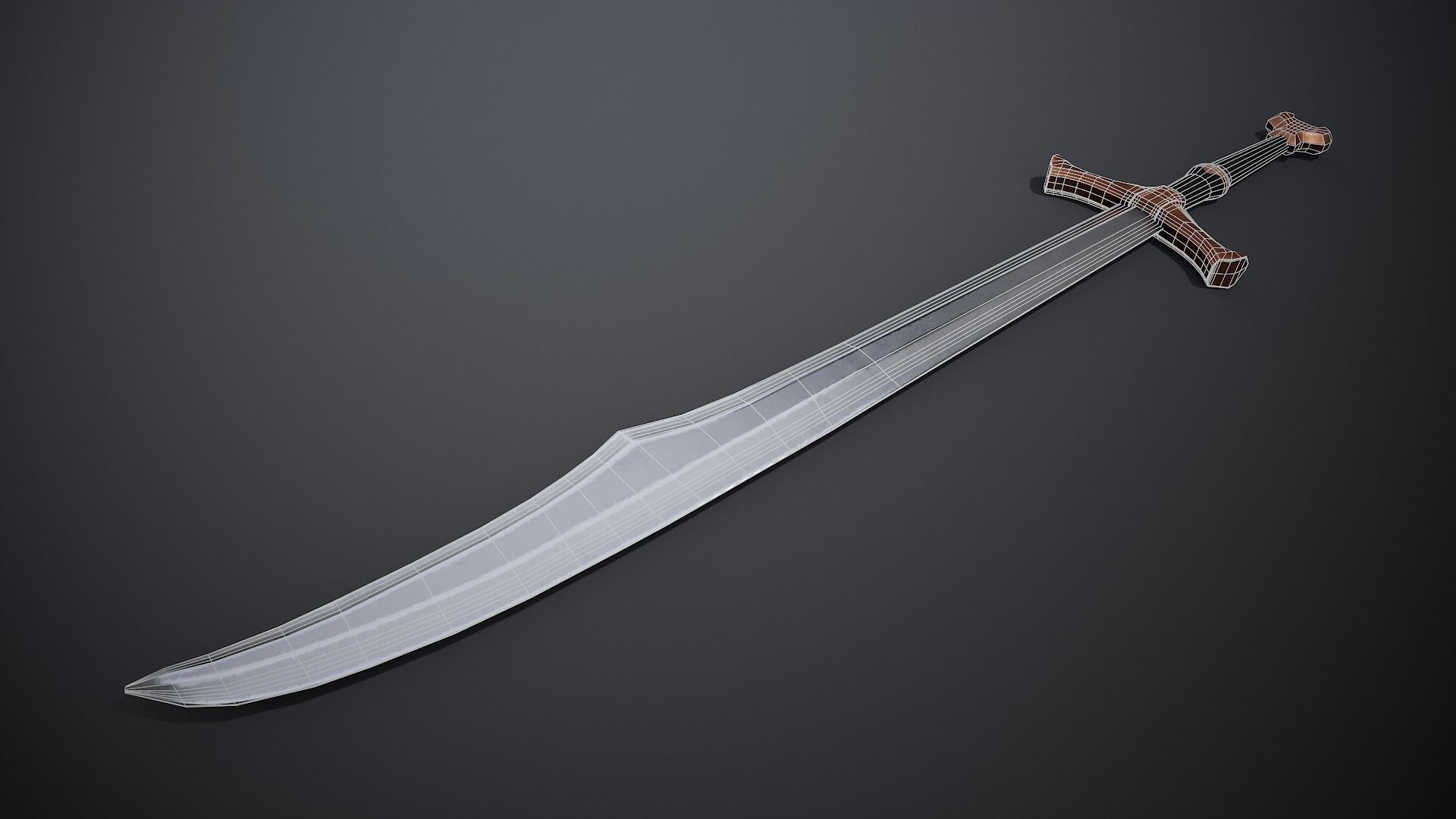 Falchion Low-poly 3D model_3