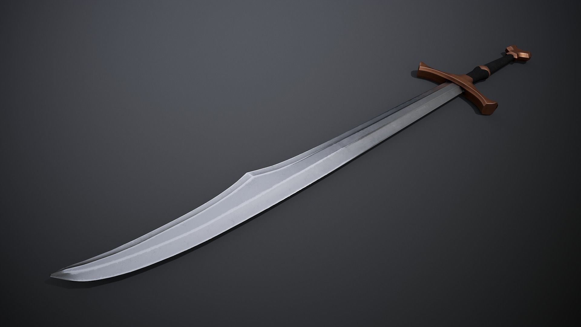 Falchion Low-poly 3D model_2