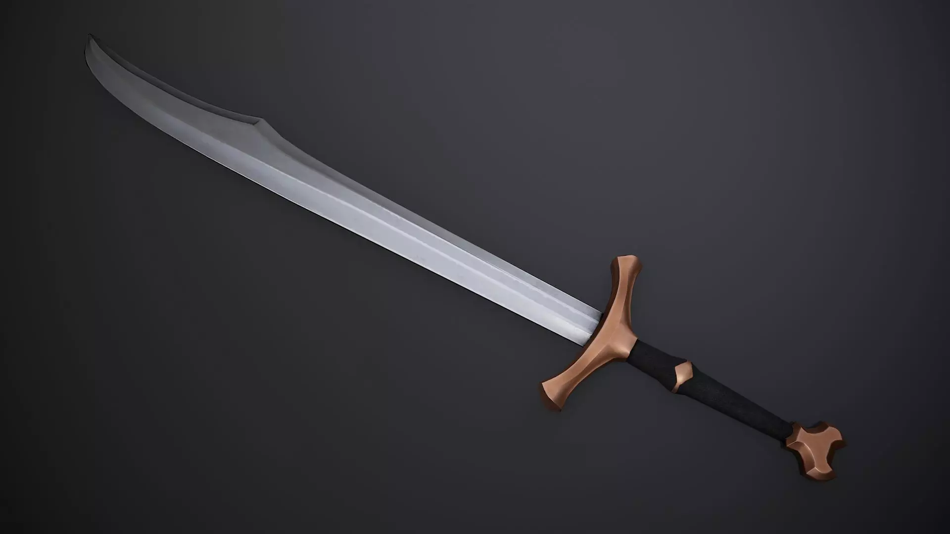 Falchion Low-poly 3D model_0