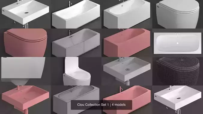 Clou Collection Set 1 rectangular bathroom sink 