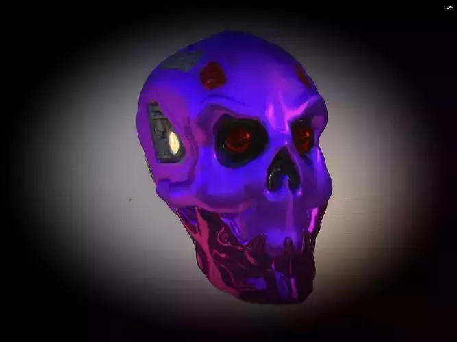 Cyberpunk skull version 2