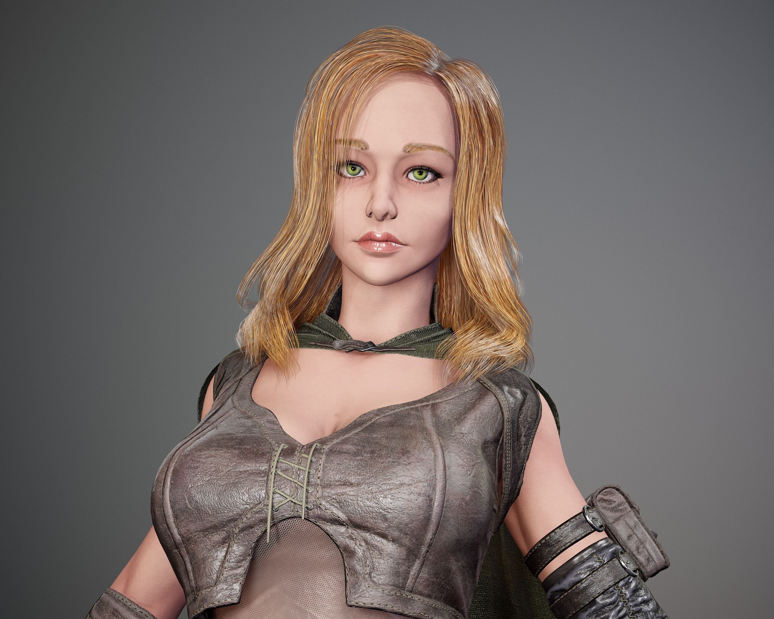 Female Rogue - Game Ready Low-poly 3D model Low-poly 3D model_9