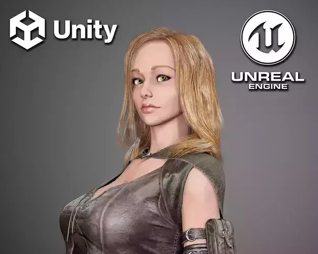 Female Rogue - Game Ready Low-poly 3D model Low-poly 3D model