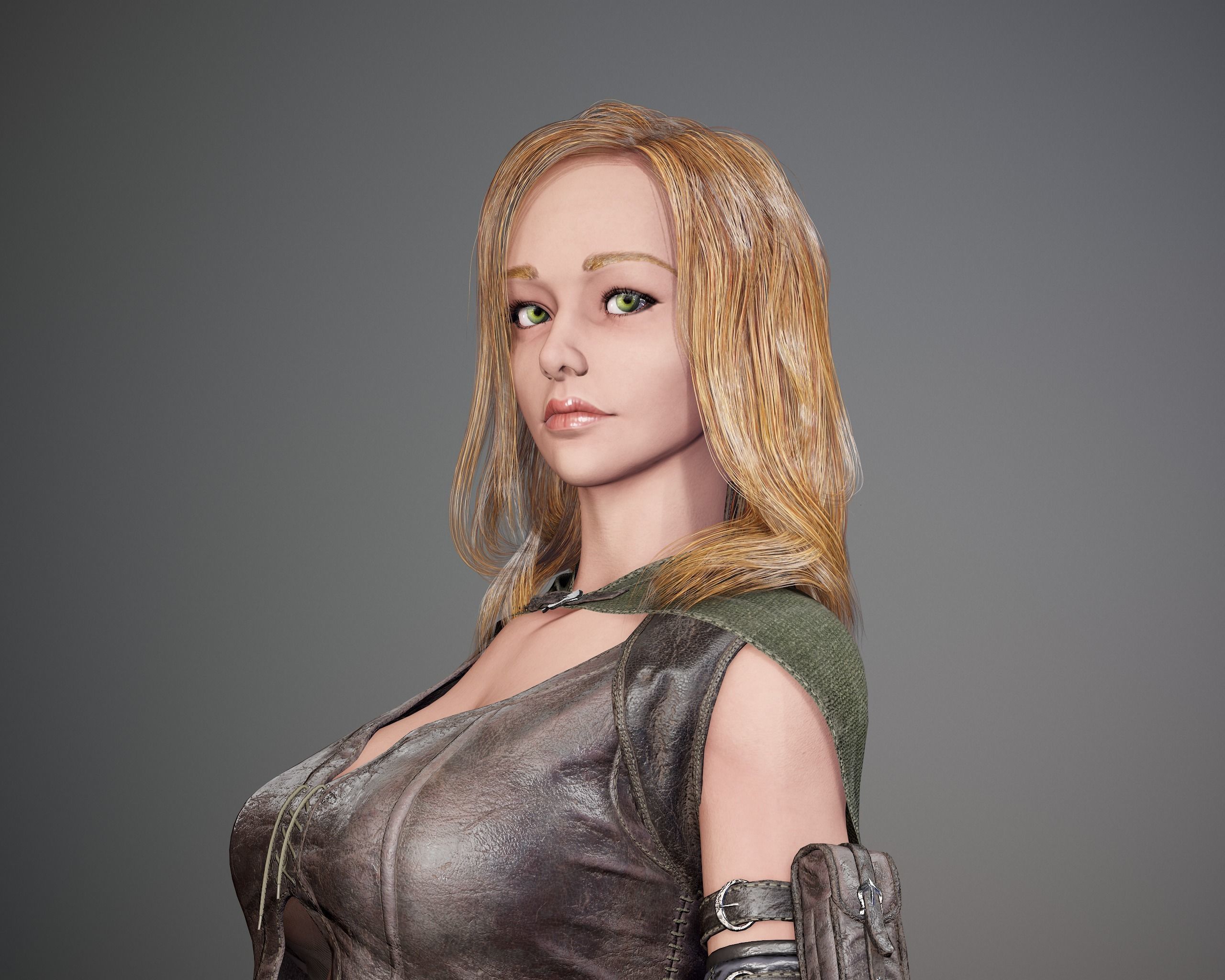 Female Rogue - Game Ready Low-poly 3D model Low-poly 3D model_2