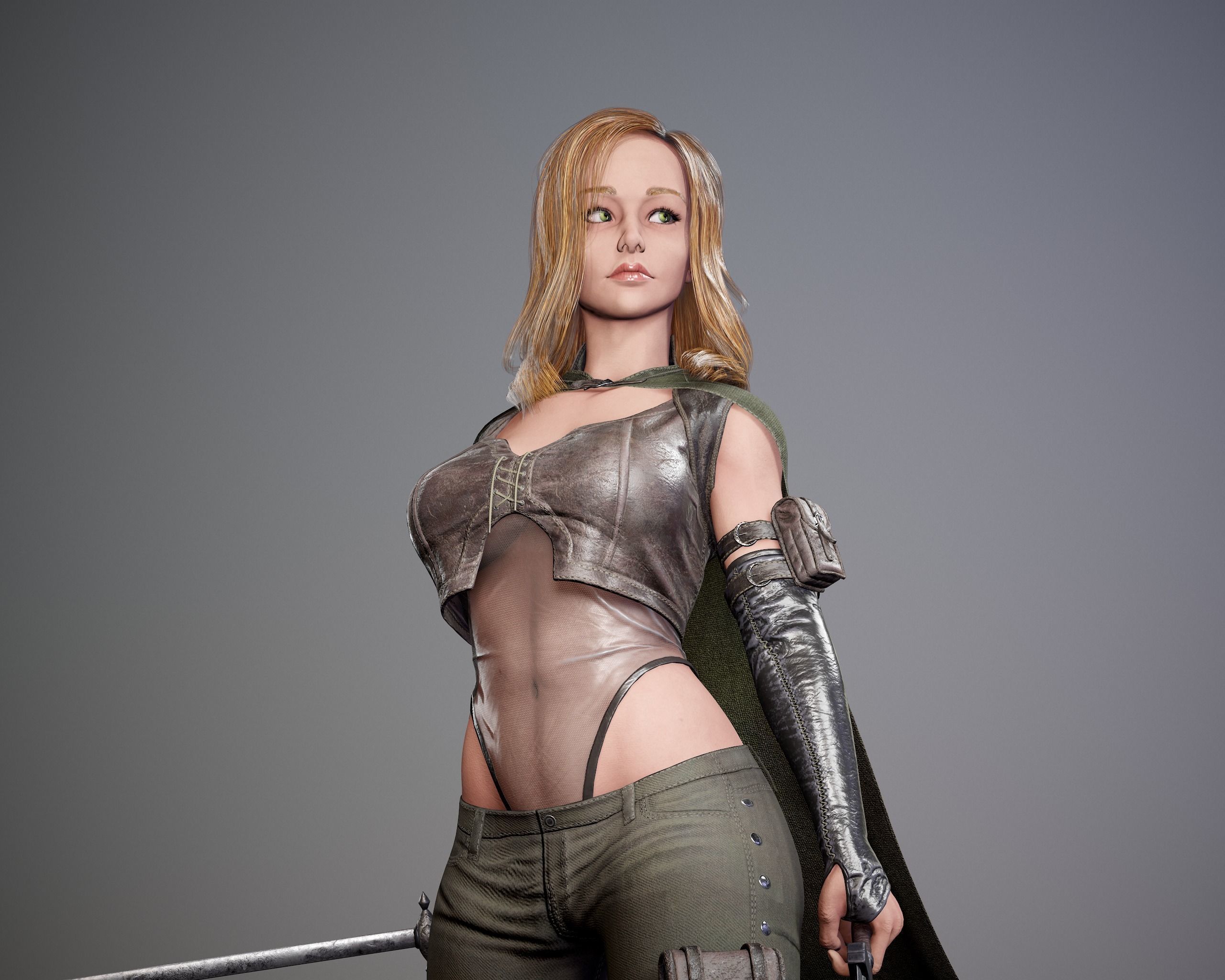 Female Rogue - Game Ready Low-poly 3D model Low-poly 3D model_6