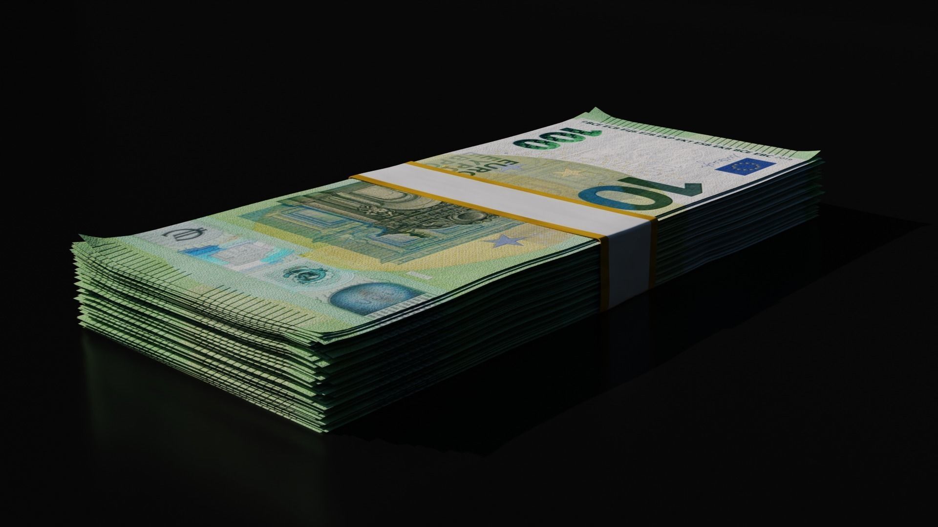 Money Stack - 100 Euro - Coins -High Quality 3D model_3