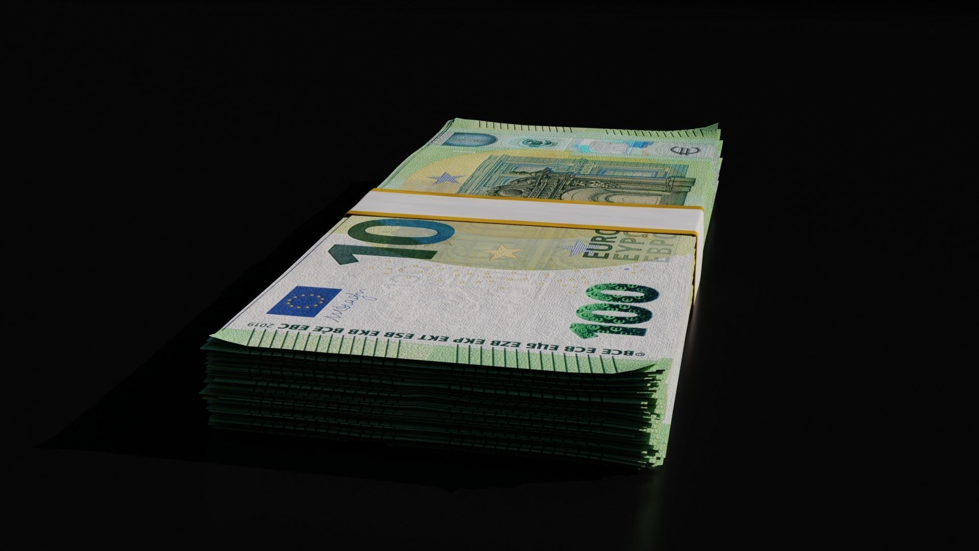 Money Stack - 100 Euro - Coins -High Quality 3D model_8