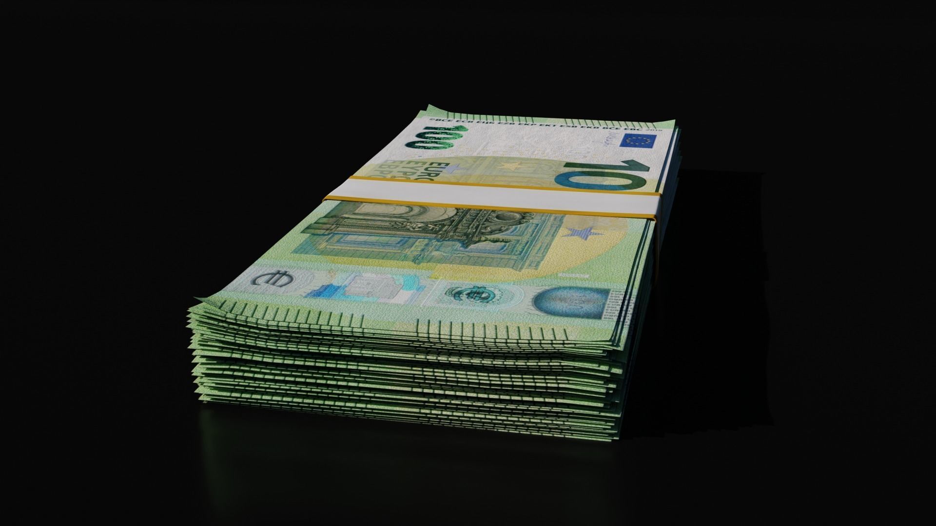 Money Stack - 100 Euro - Coins -High Quality 3D model_2