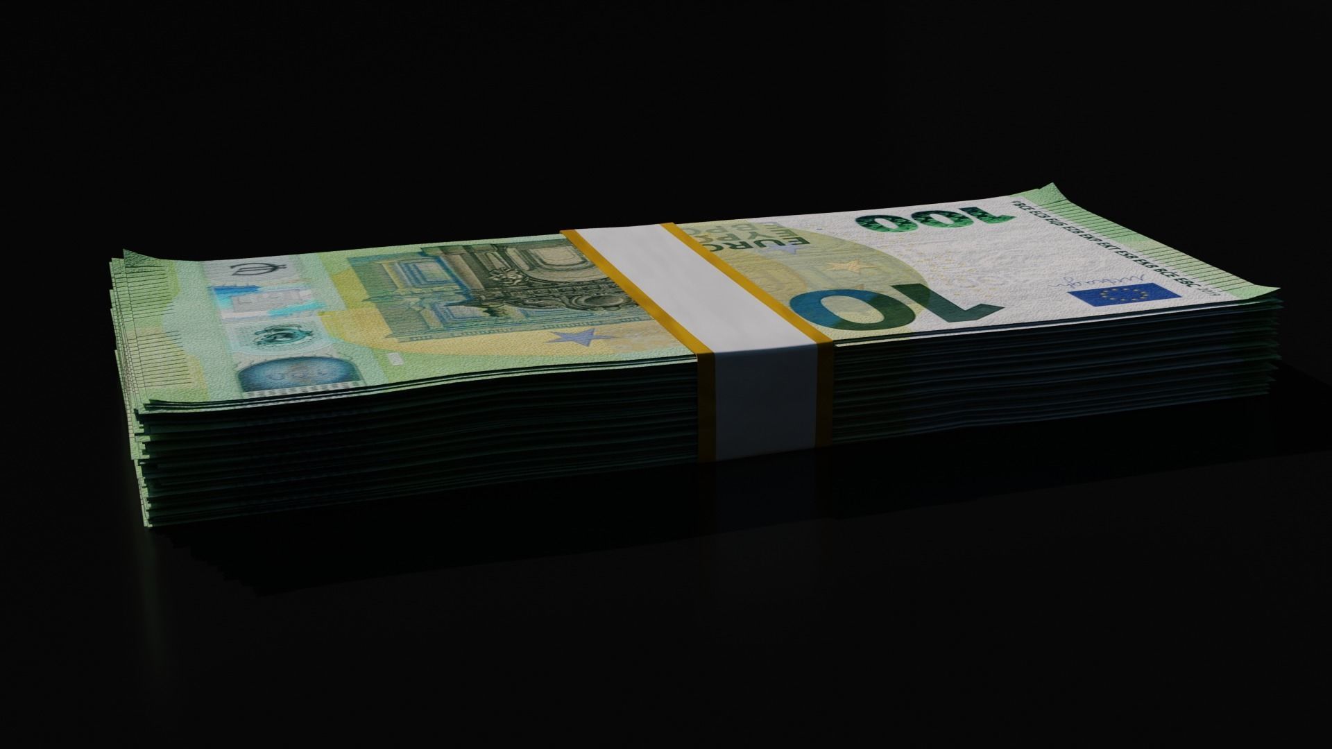 Money Stack - 100 Euro - Coins -High Quality 3D model_4