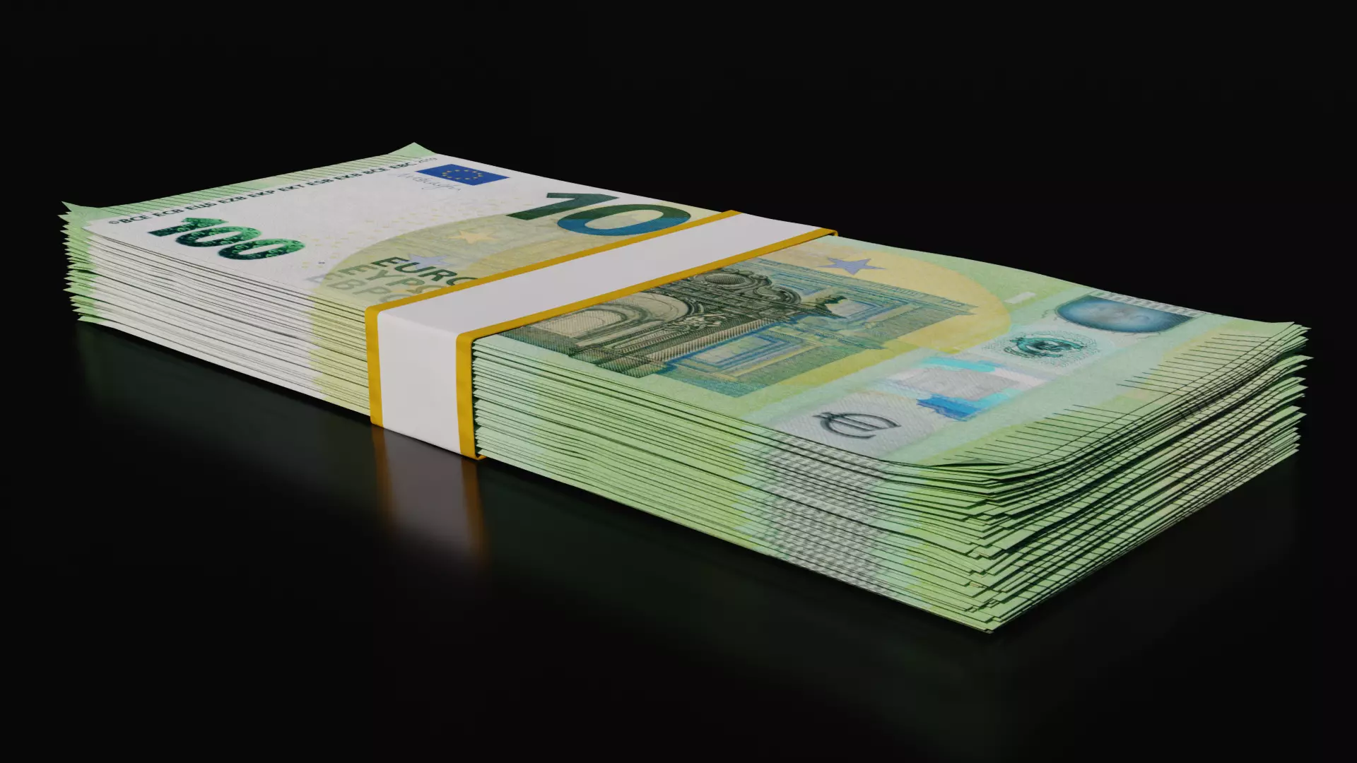 Money Stack - 100 Euro - Coins -High Quality 3D model_0