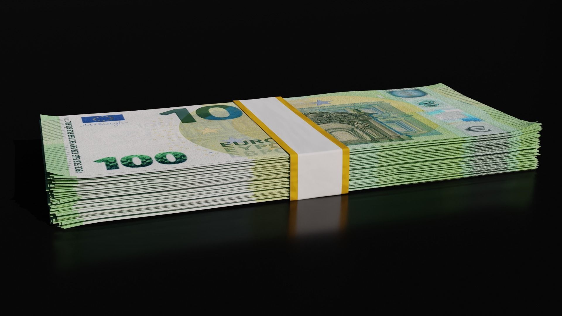 Money Stack - 100 Euro - Coins -High Quality 3D model_10