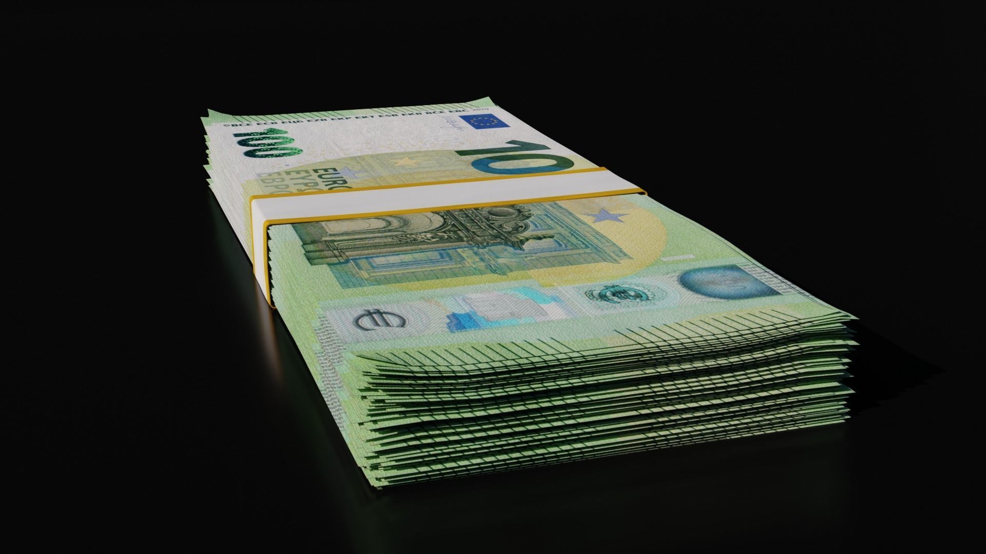 Money Stack - 100 Euro - Coins -High Quality 3D model_1