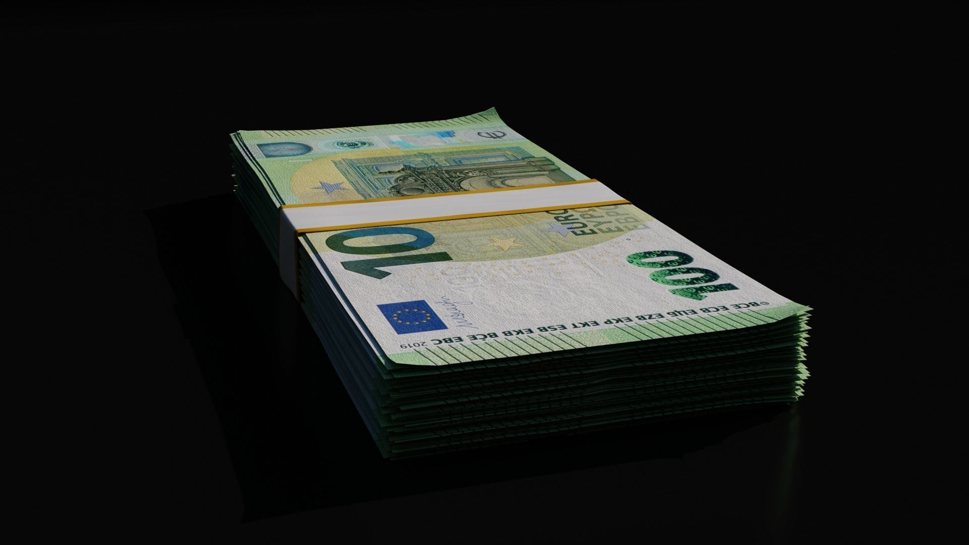 Money Stack - 100 Euro - Coins -High Quality 3D model_7