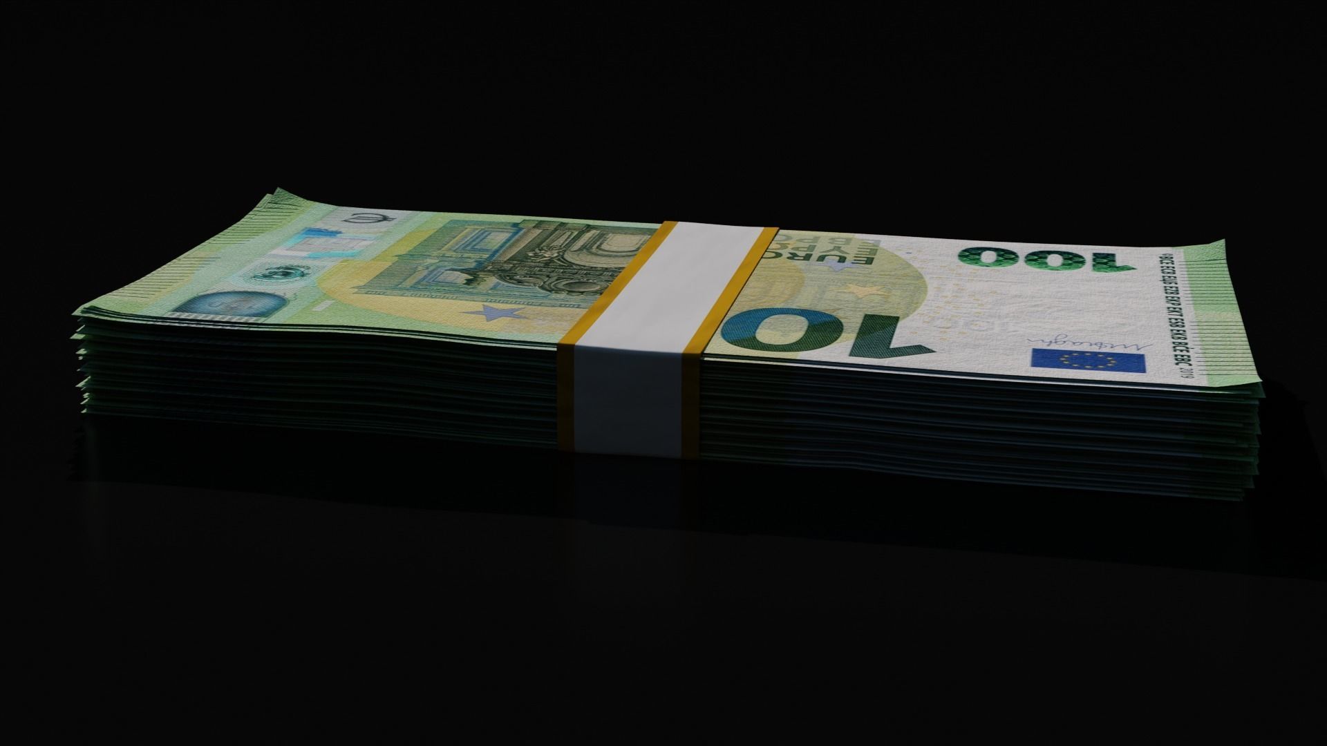 Money Stack - 100 Euro - Coins -High Quality 3D model_5