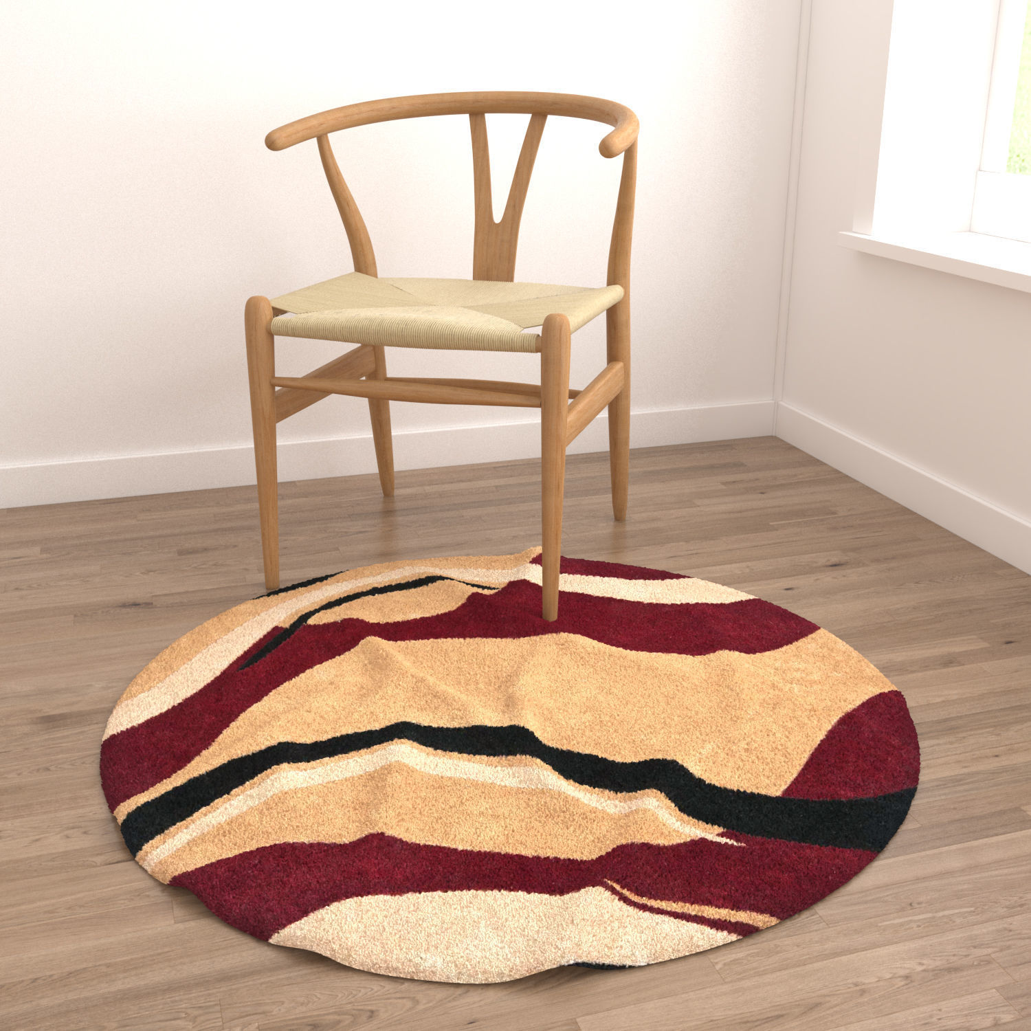 Round Rug Set 208 3D model_3
