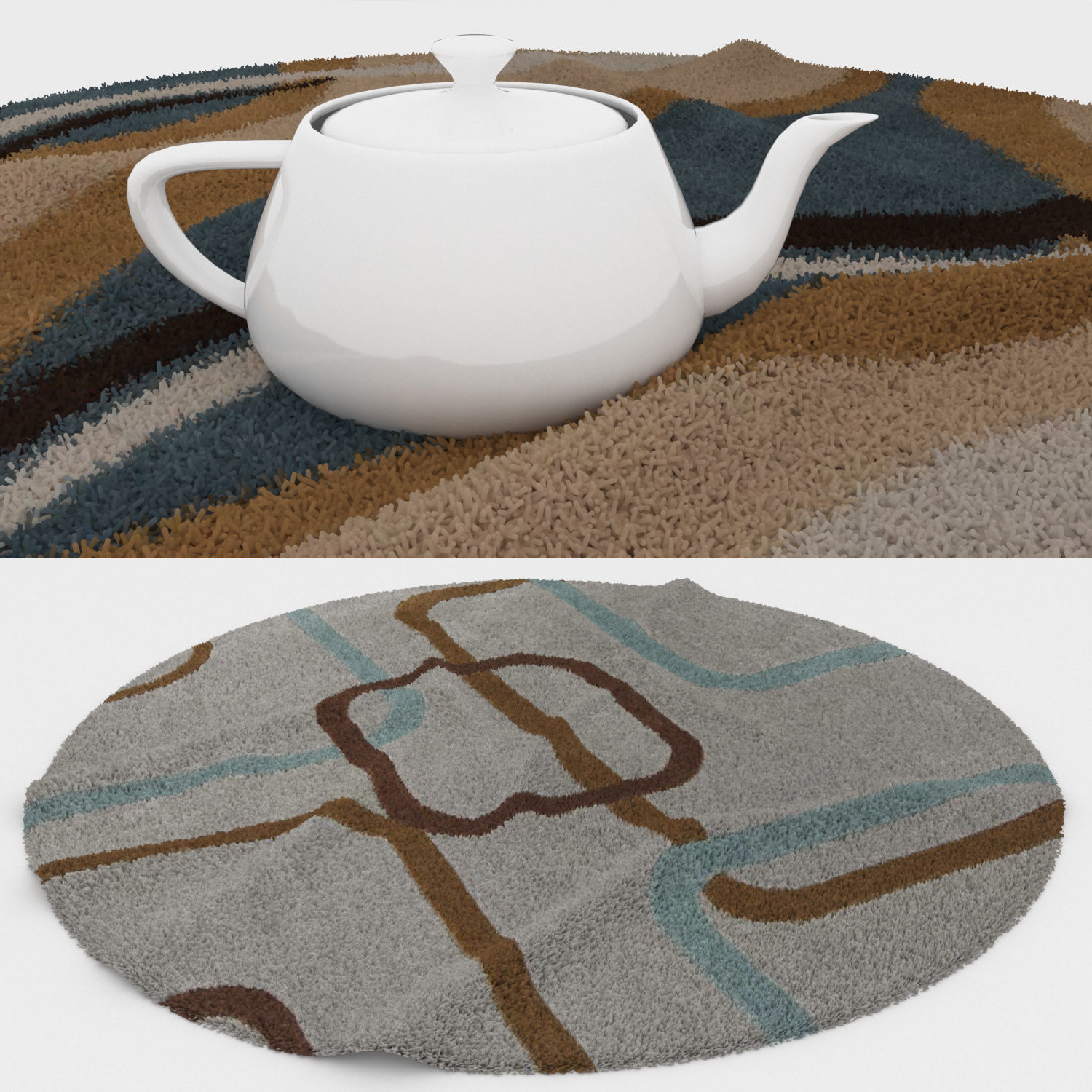 Round Rug Set 208 3D model_2