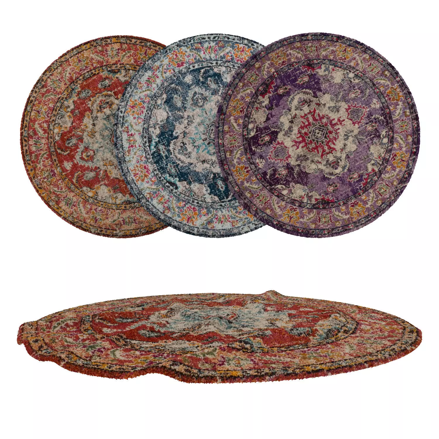 Round Rug Set 209 3D model_0