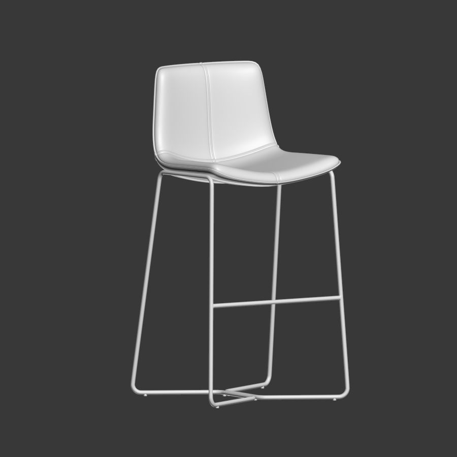 Slope Leather Bar Counter Stools West elm 3D model_1