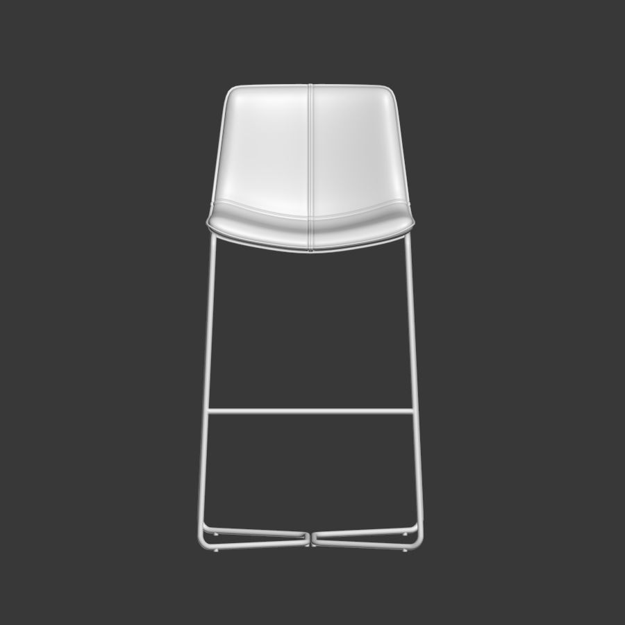 Slope Leather Bar Counter Stools West elm 3D model_2