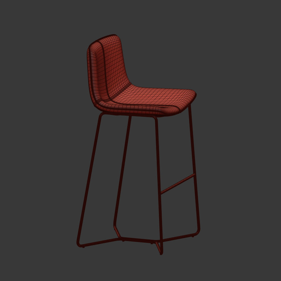 Slope Leather Bar Counter Stools West elm 3D model_4