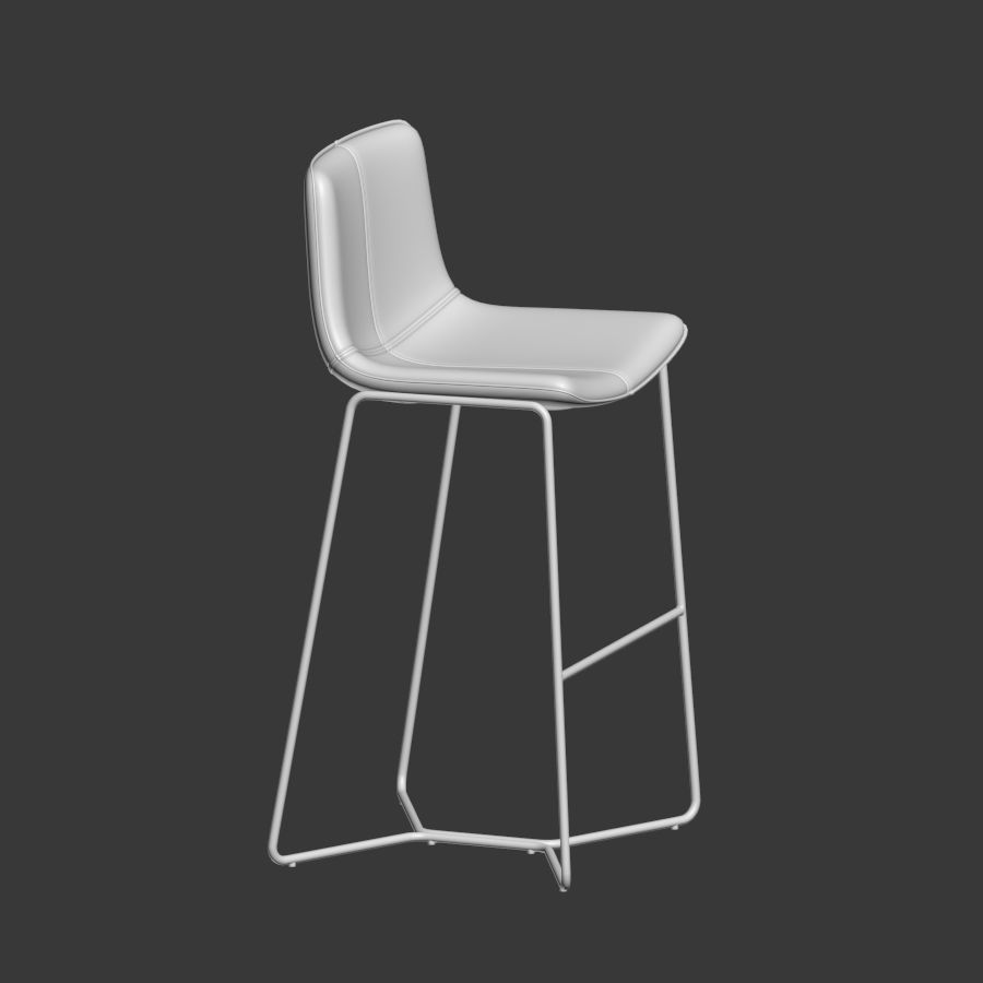 Slope Leather Bar Counter Stools West elm 3D model_3