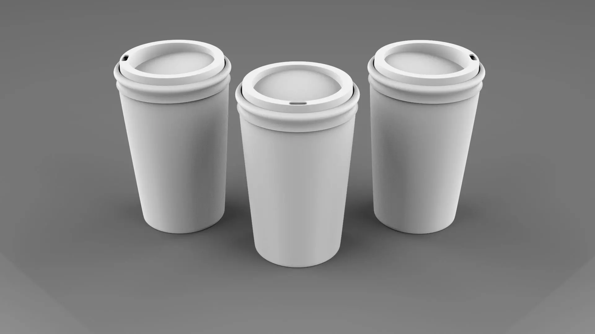  3D Paper Coffee Cups model Low-poly 3D model_0