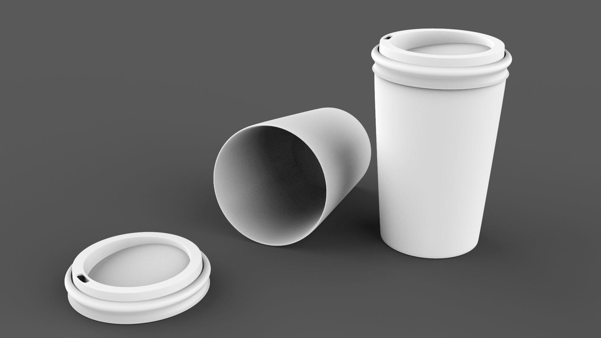  3D Paper Coffee Cups model Low-poly 3D model_2