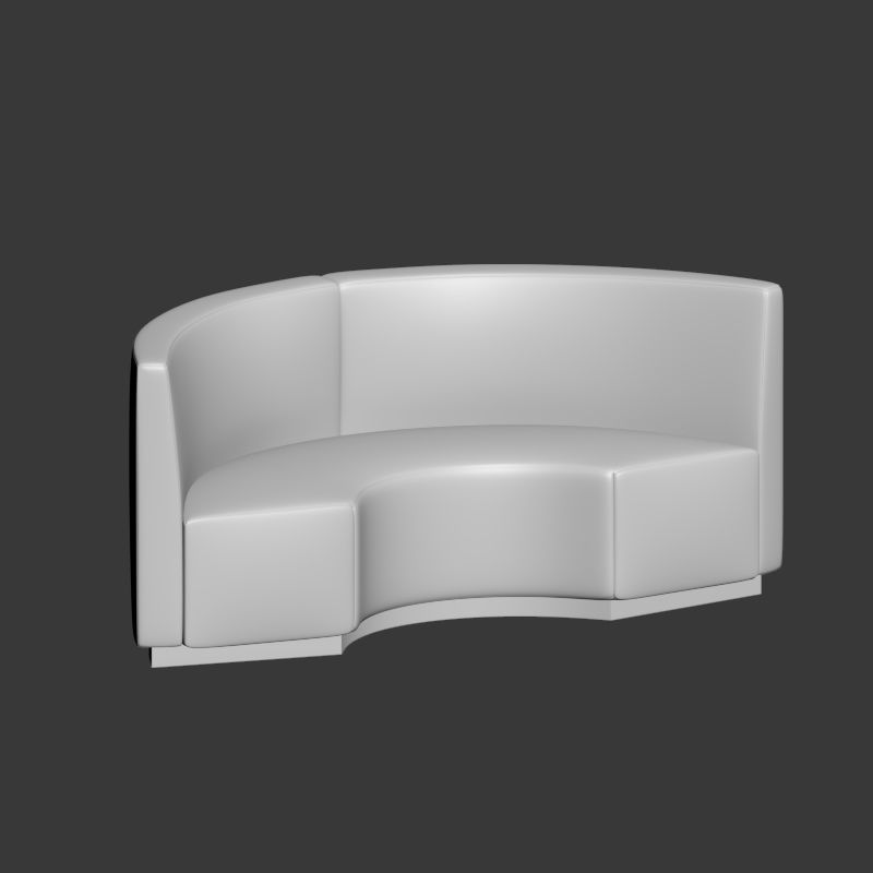 Banquette curved sofas 3D model_2