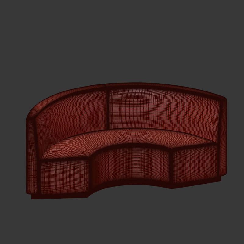 Banquette curved sofas 3D model_4