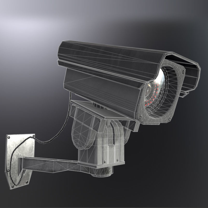 CCTV Exterior Surveillance Camera Free low-poly 3D model_7