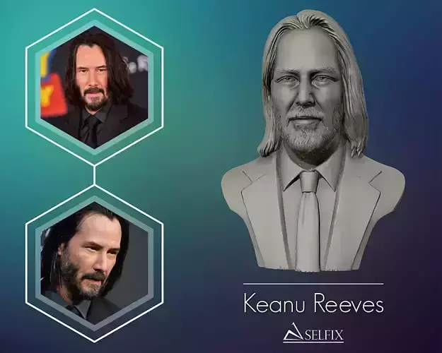 Keanu Reeves 3D portrait sculpture