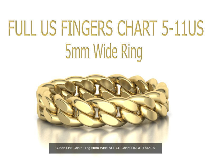 Cuban Chain Ring Collection FULL US FINGERS CHART _4