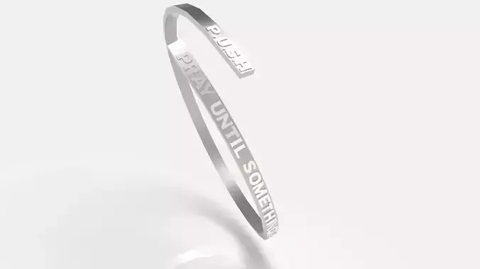 Silver Bracelet with Text