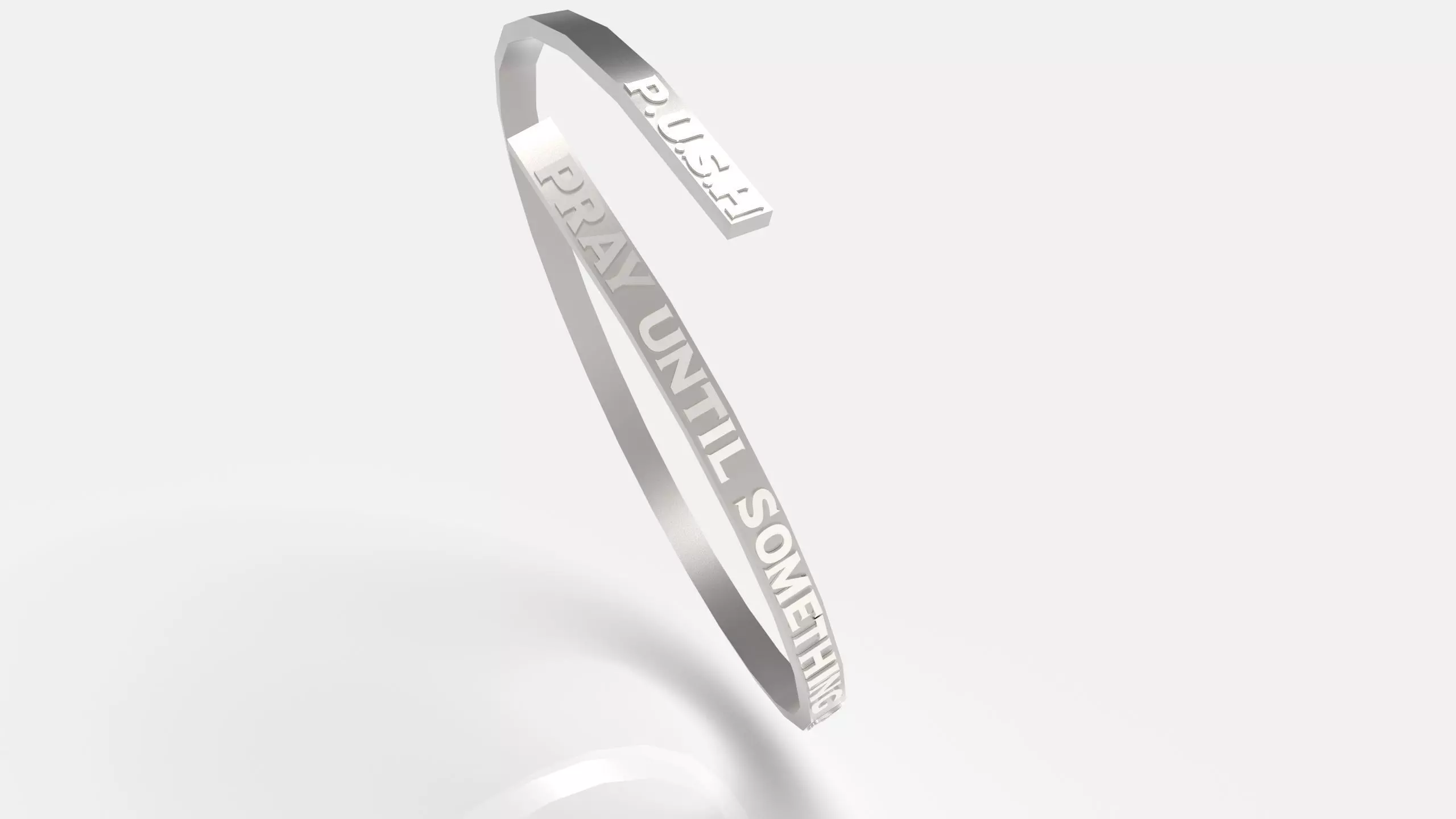 Silver Bracelet with Text Free 3D model