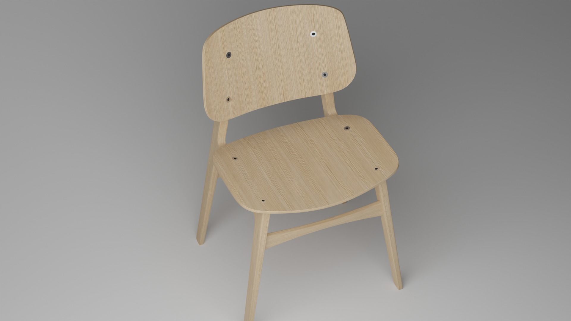 Chair wooden 3D model_4