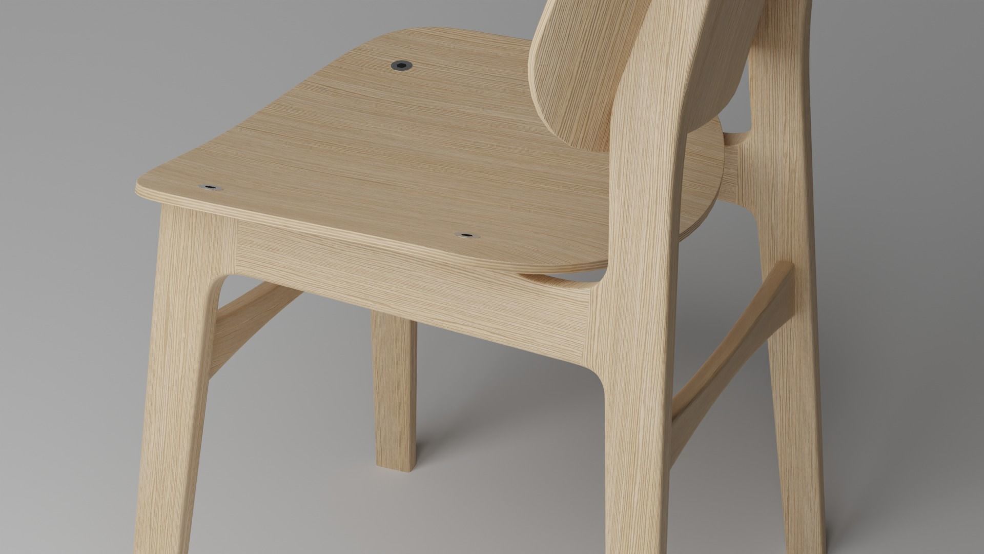 Chair wooden 3D model_2