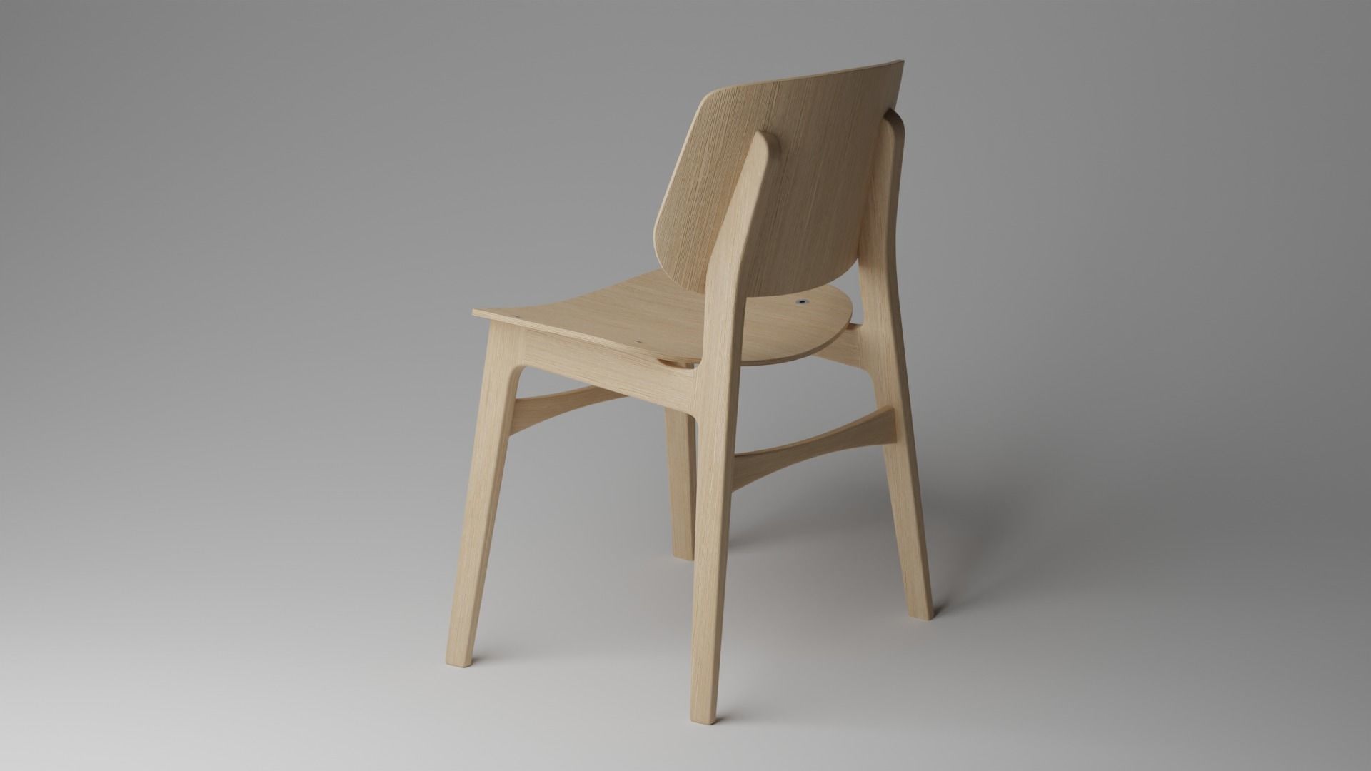 Chair wooden 3D model_1