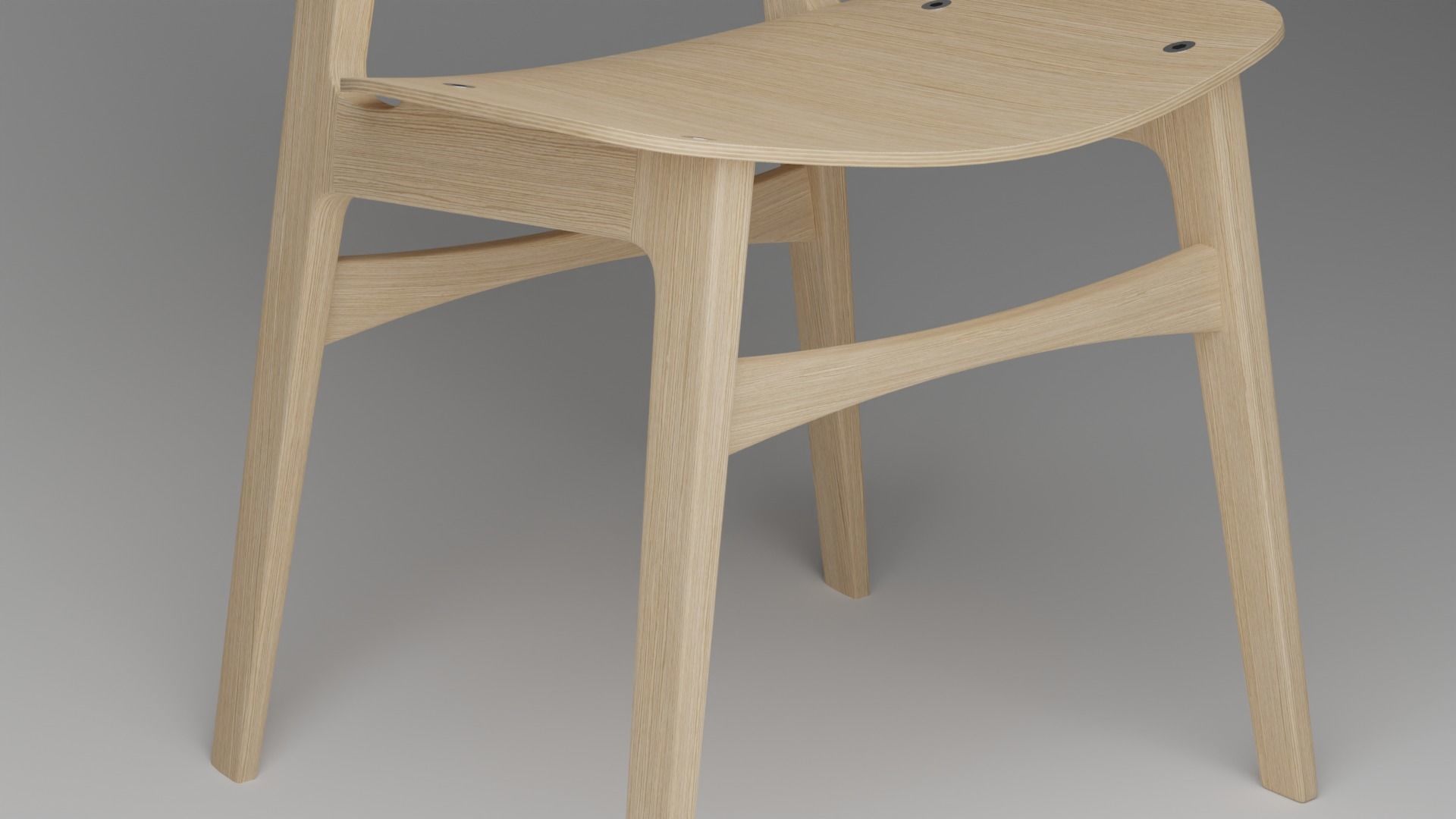Chair wooden 3D model_3