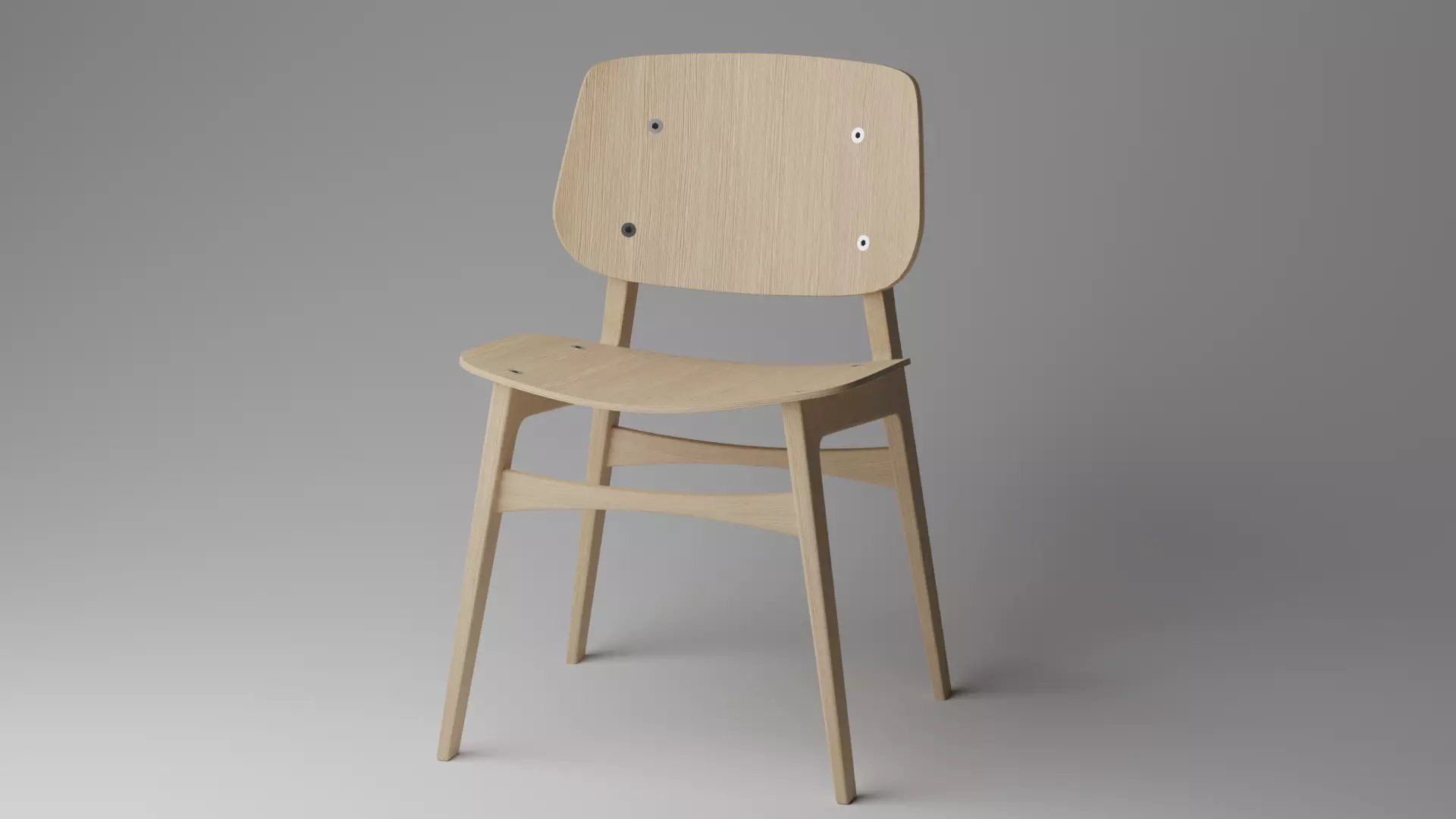 Chair wooden 3D model_0