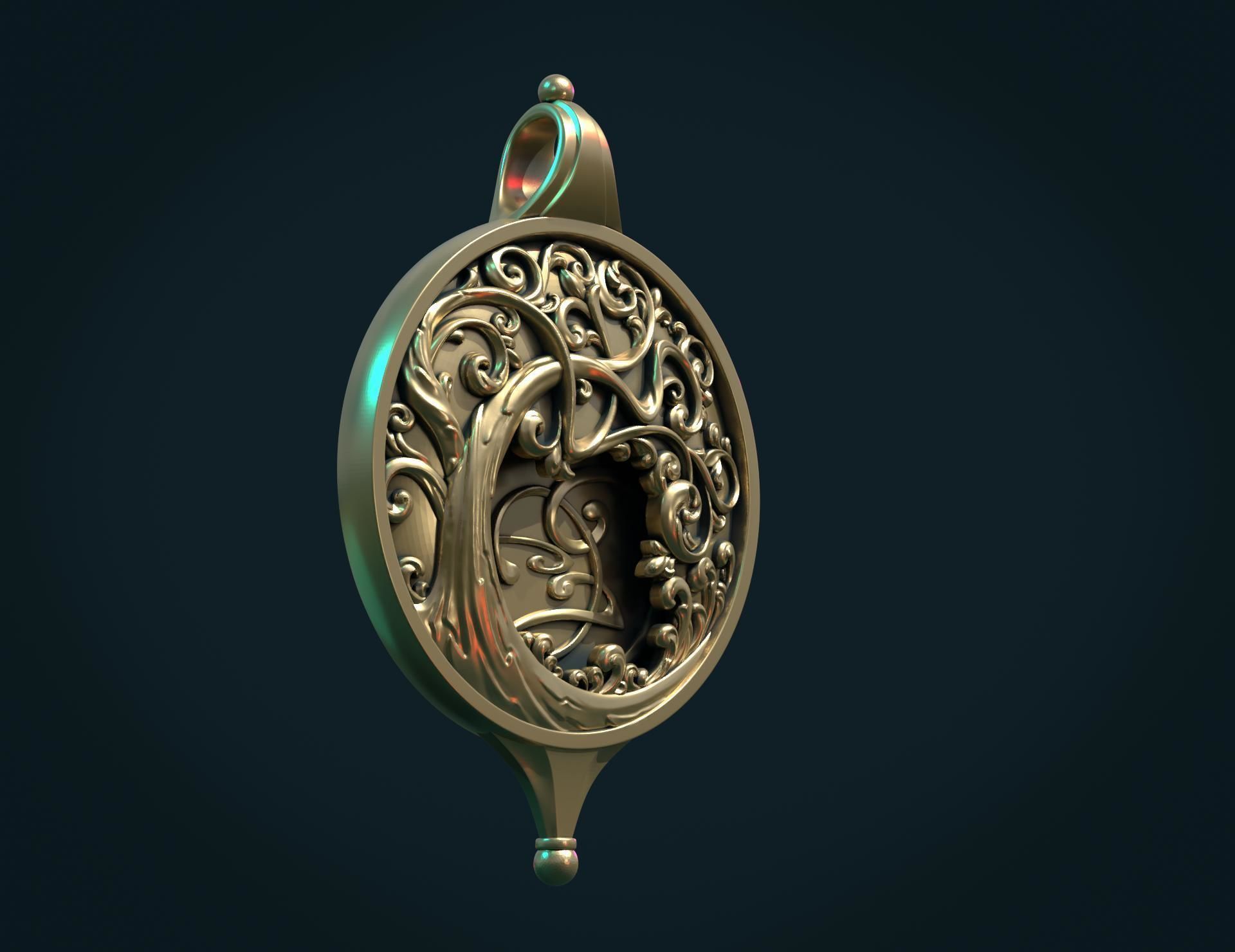 Tree Pendant III 3D print model_2