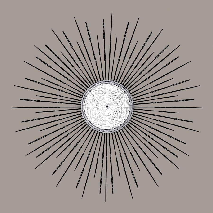 UTTERMOST GOLDEN RAYS ROUND MIRROR 3D model_1