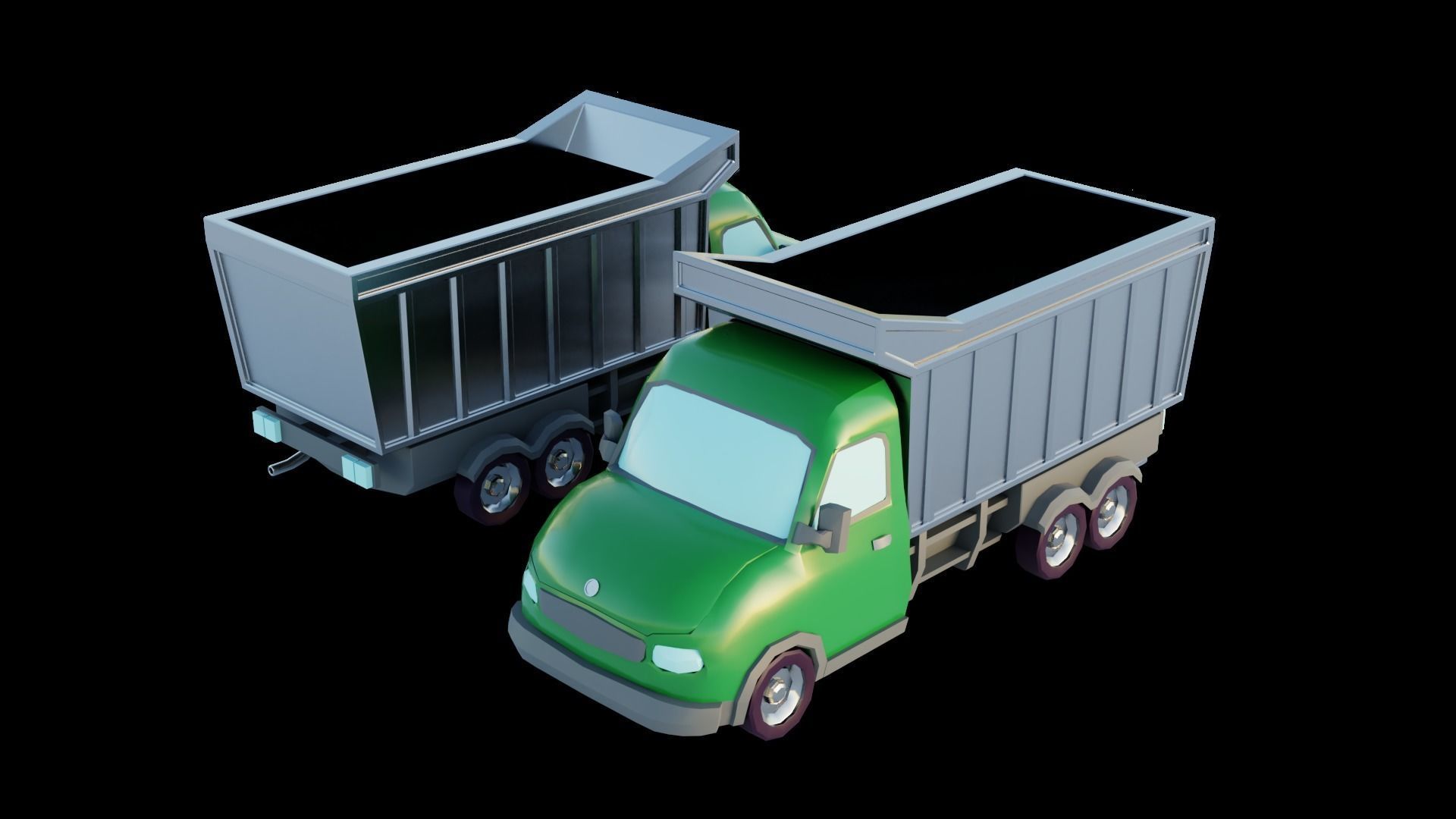 Low Poly Vehicle - Load Truck Low-poly 3D model_13