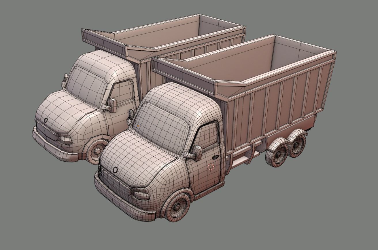 Low Poly Vehicle - Load Truck Low-poly 3D model_15