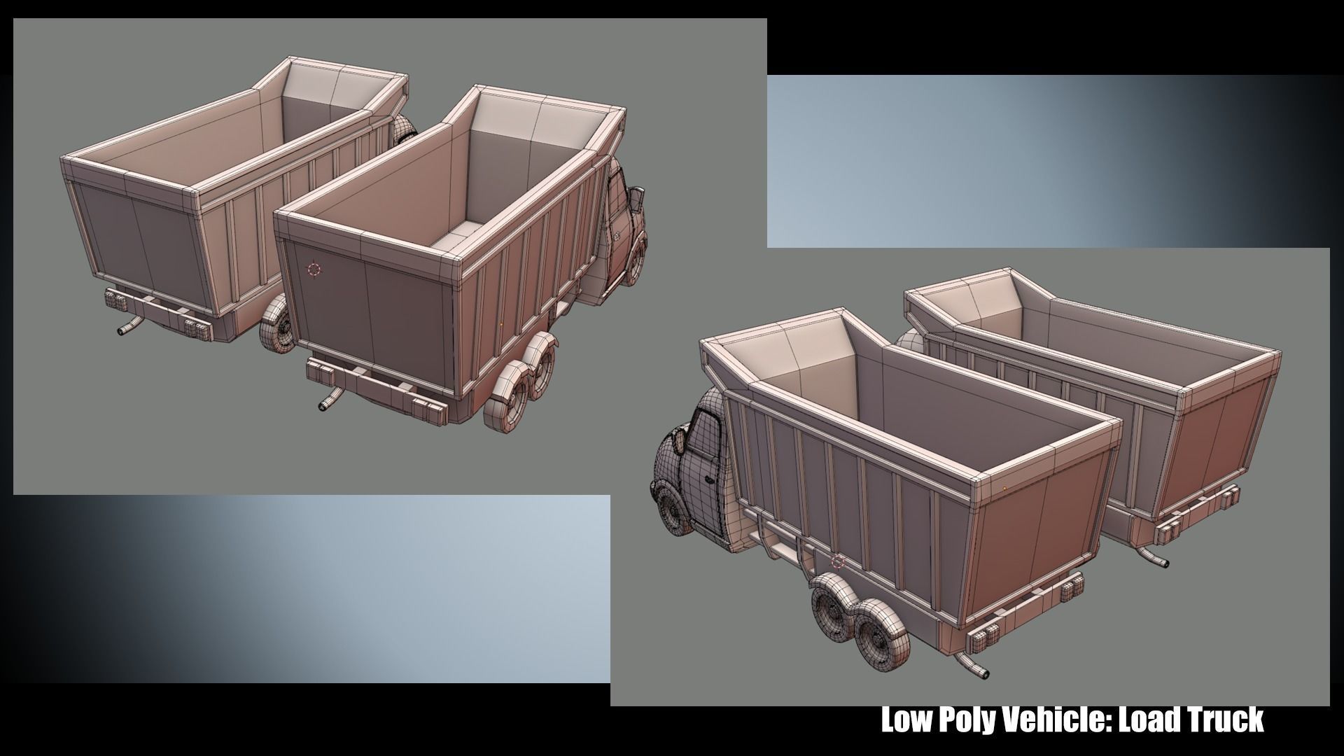 Low Poly Vehicle - Load Truck Low-poly 3D model_4