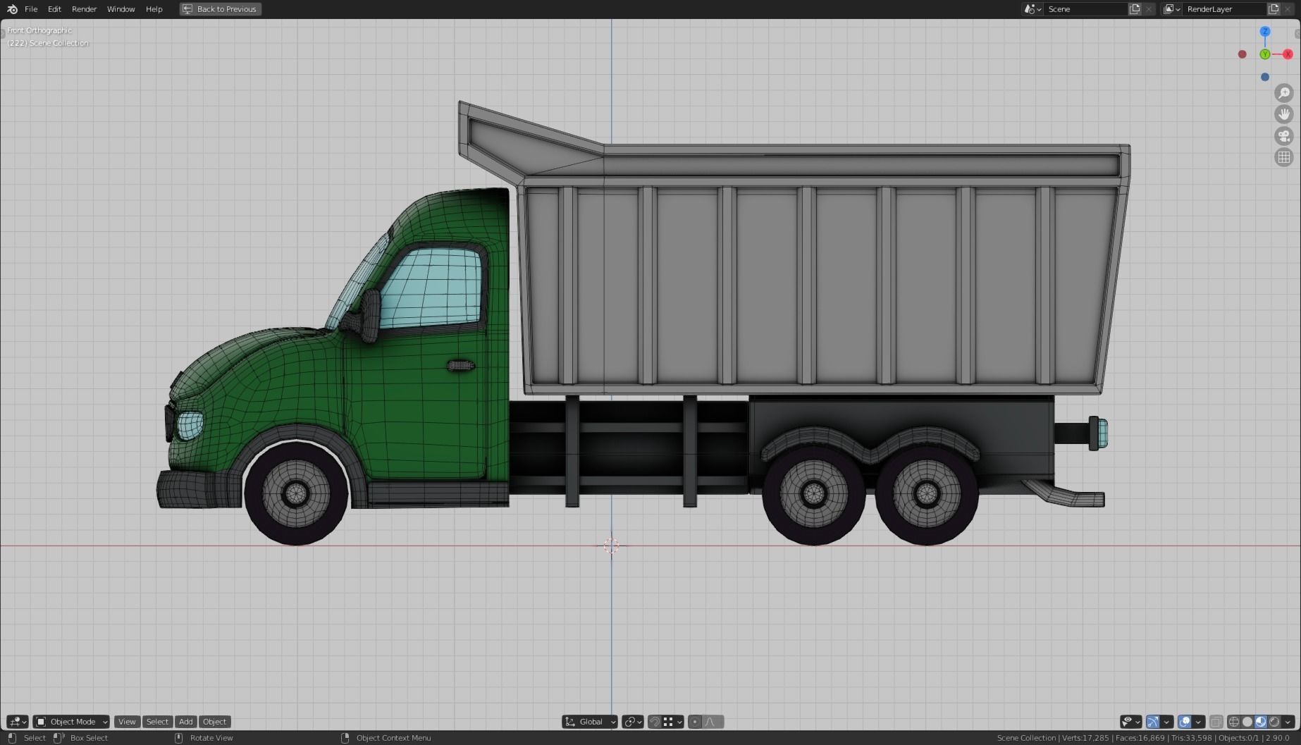 Low Poly Vehicle - Load Truck Low-poly 3D model_6