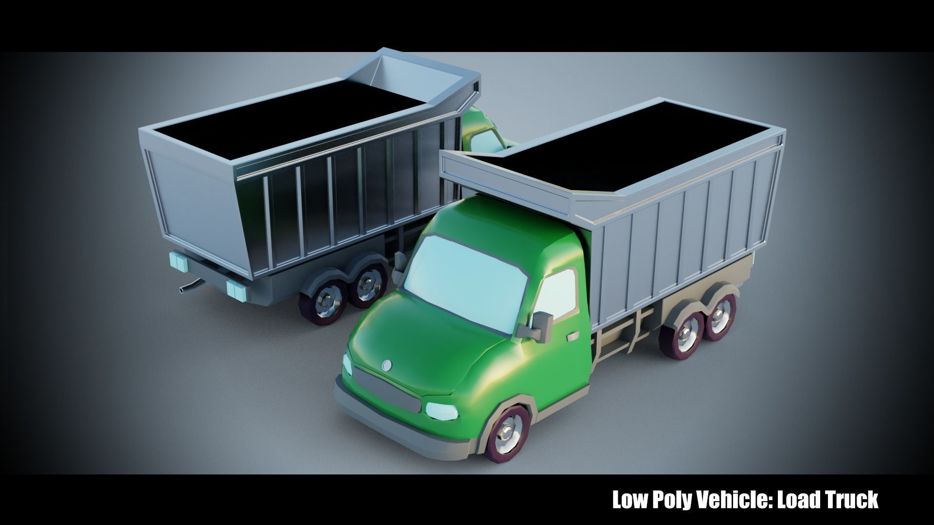 Low Poly Vehicle - Load Truck Low-poly 3D model_1