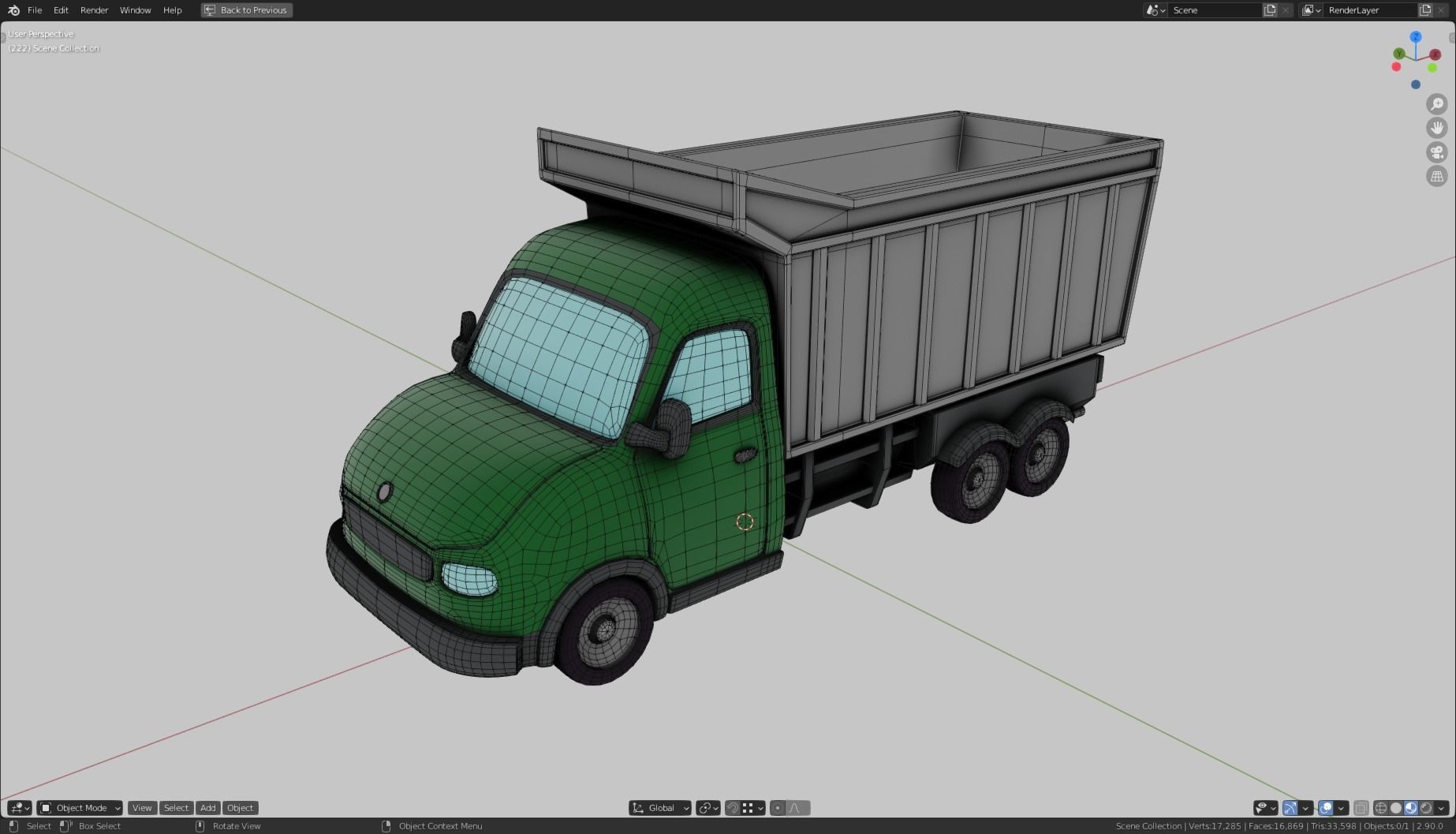 Low Poly Vehicle - Load Truck Low-poly 3D model_8