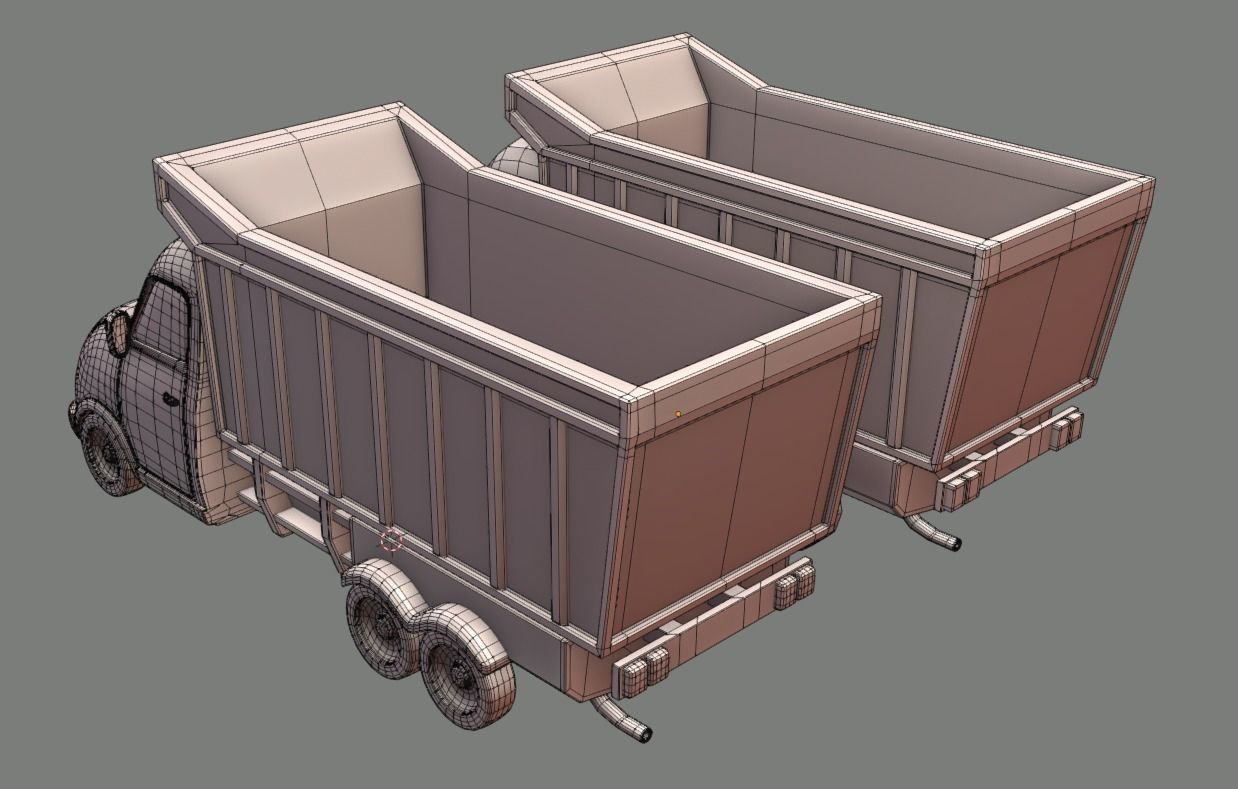Low Poly Vehicle - Load Truck Low-poly 3D model_17