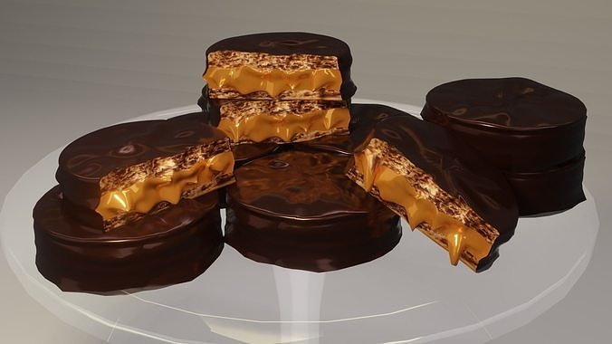 sandwich cookie that filled with dulce de leche caramel filling Low-poly 3D model