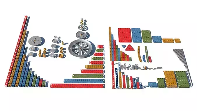 Meccano Parts Free 3D model